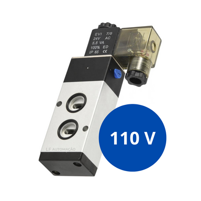 Válvula Solenoide Pneumática Namur 5/2 Vias 1/4 - 110 VAC
