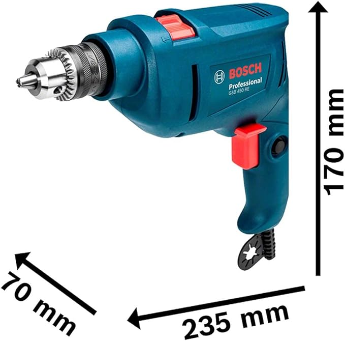 FURADEIRA IMPACTO GSB 450RE 3/8 (450W) C/ 3 BROCAS  127V E 220V