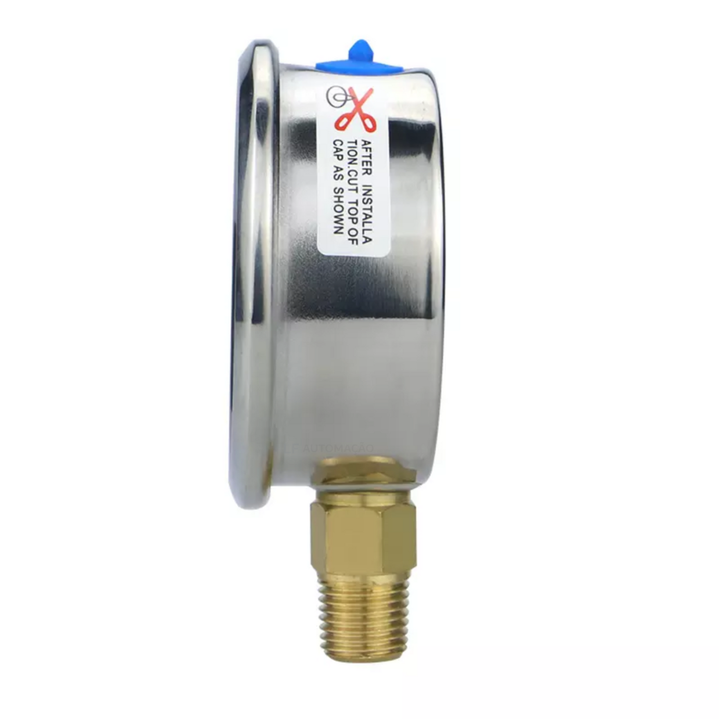 Manômetro Inox 2.1/2" (63MM) - Rosca 1/4" Macho NPT - Saída inferior (vertical) - 0-400 Bar / 0- 6000 Psi - Com glicerina