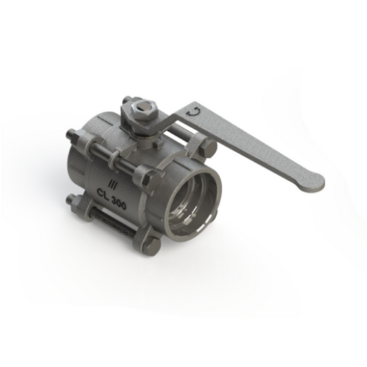 Válvula Esfera Tripartida 2" NPT CF8 (Inox 304) - Classe 300